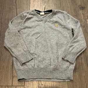 Boys Gray V-Neck Sweater